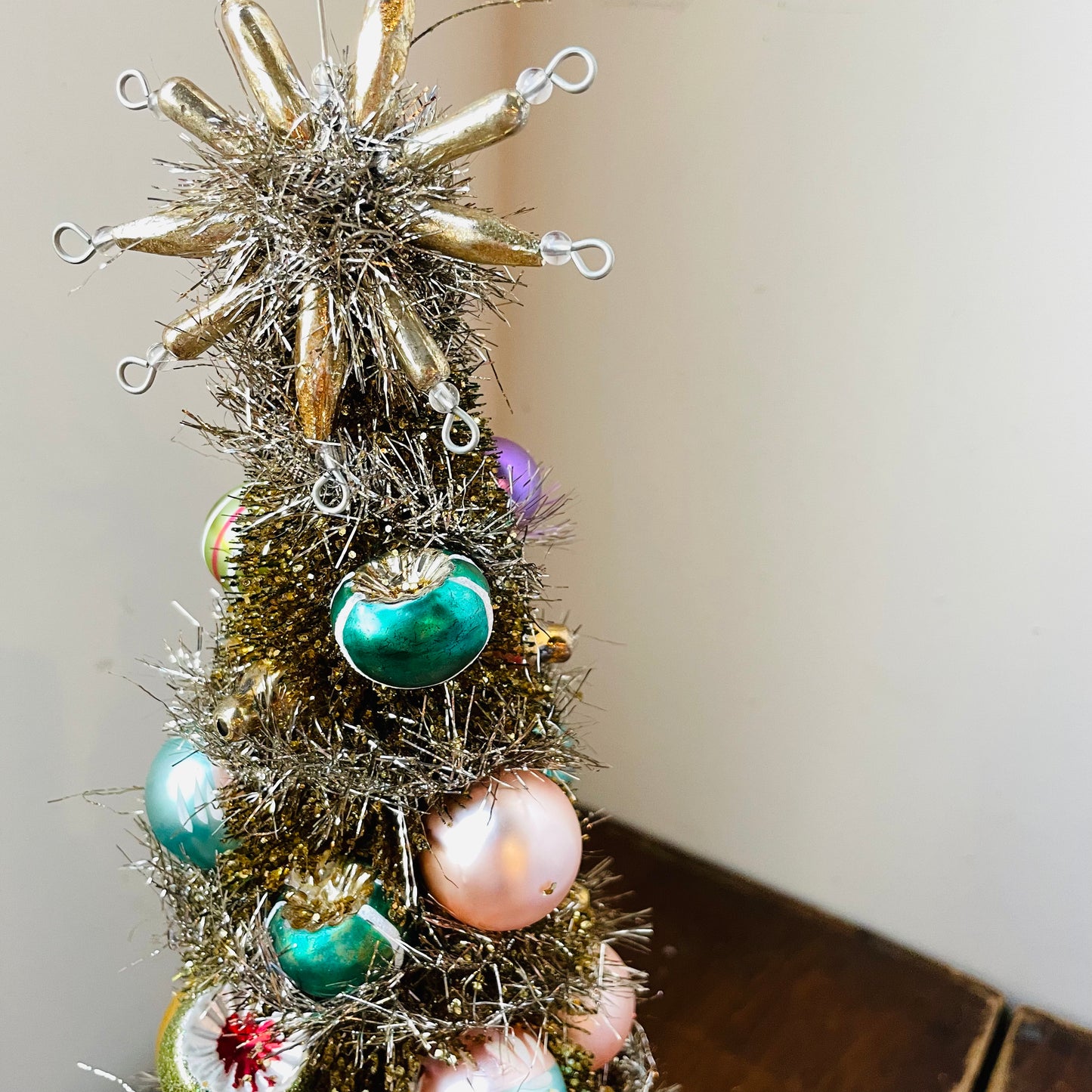 Reflector Tree with Glass Ornaments