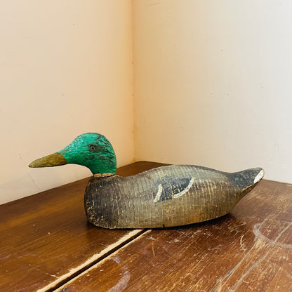 Carved Wooden Mallard Decoy SOLD AS IS- Vintage