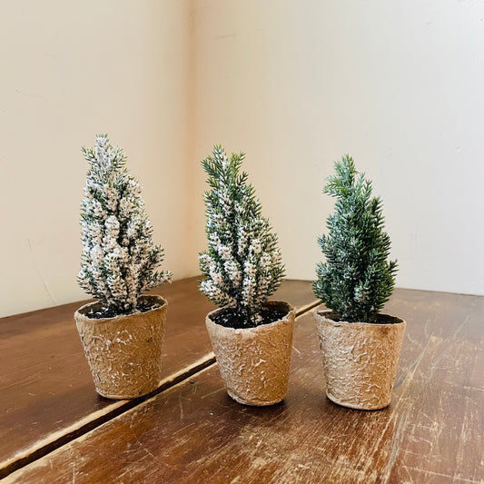 Faux Pine Tree in Paper Pot