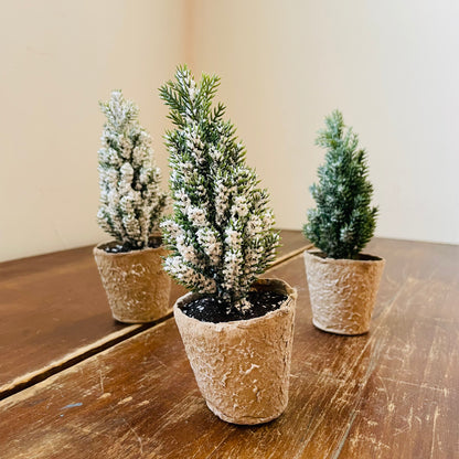 Faux Pine Tree in Paper Pot