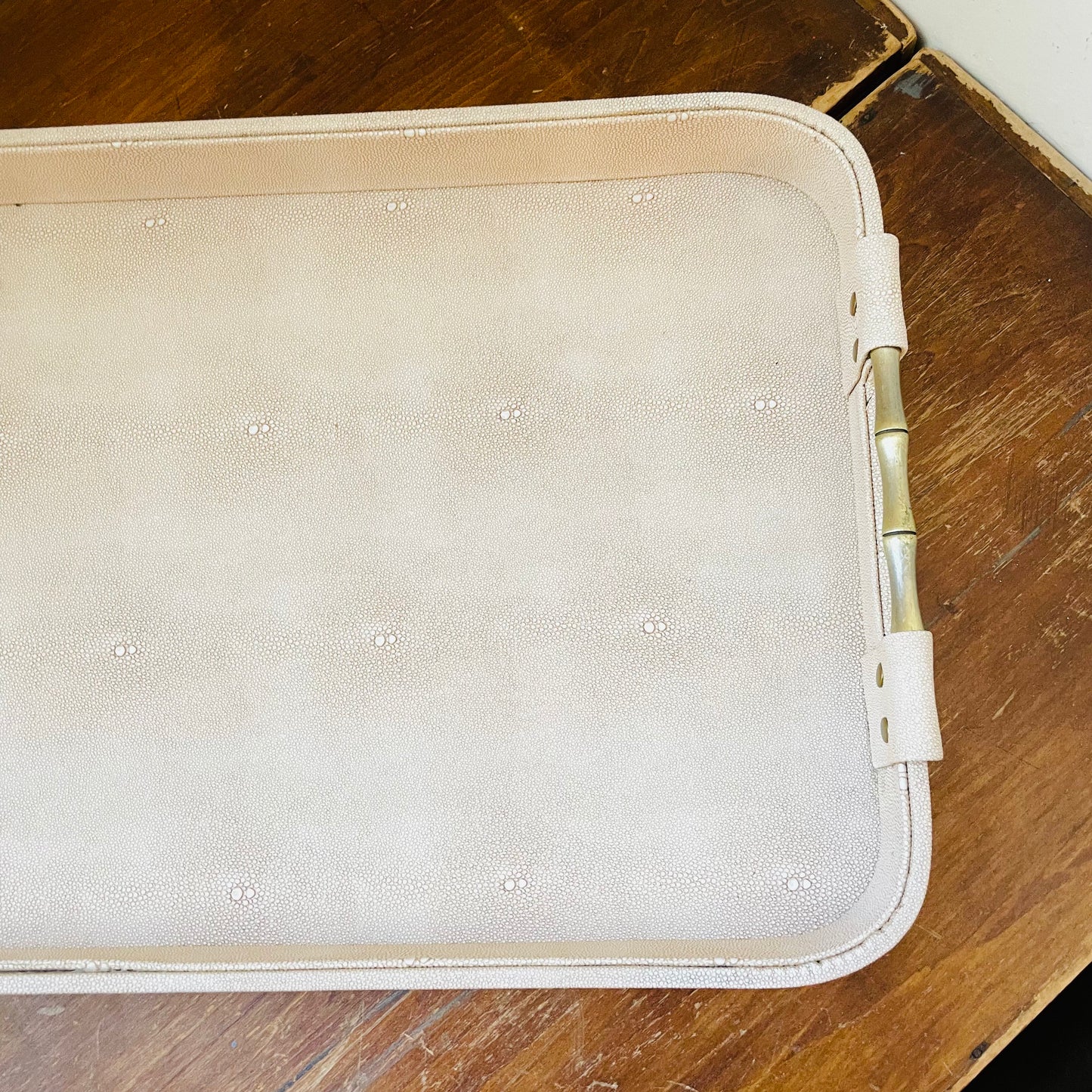 Cream Shagreen Tray