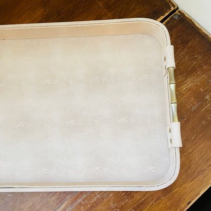 Cream Shagreen Tray
