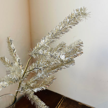 Antiqued Silver Tinsel Spray