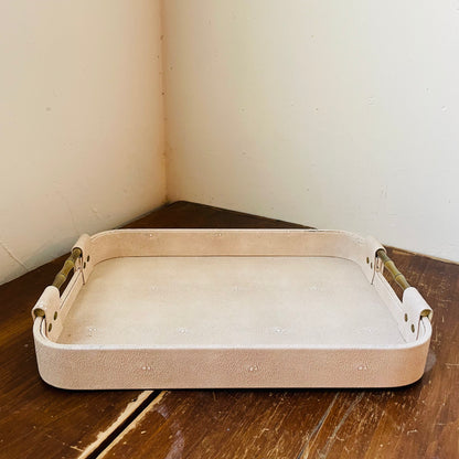 Cream Shagreen Tray
