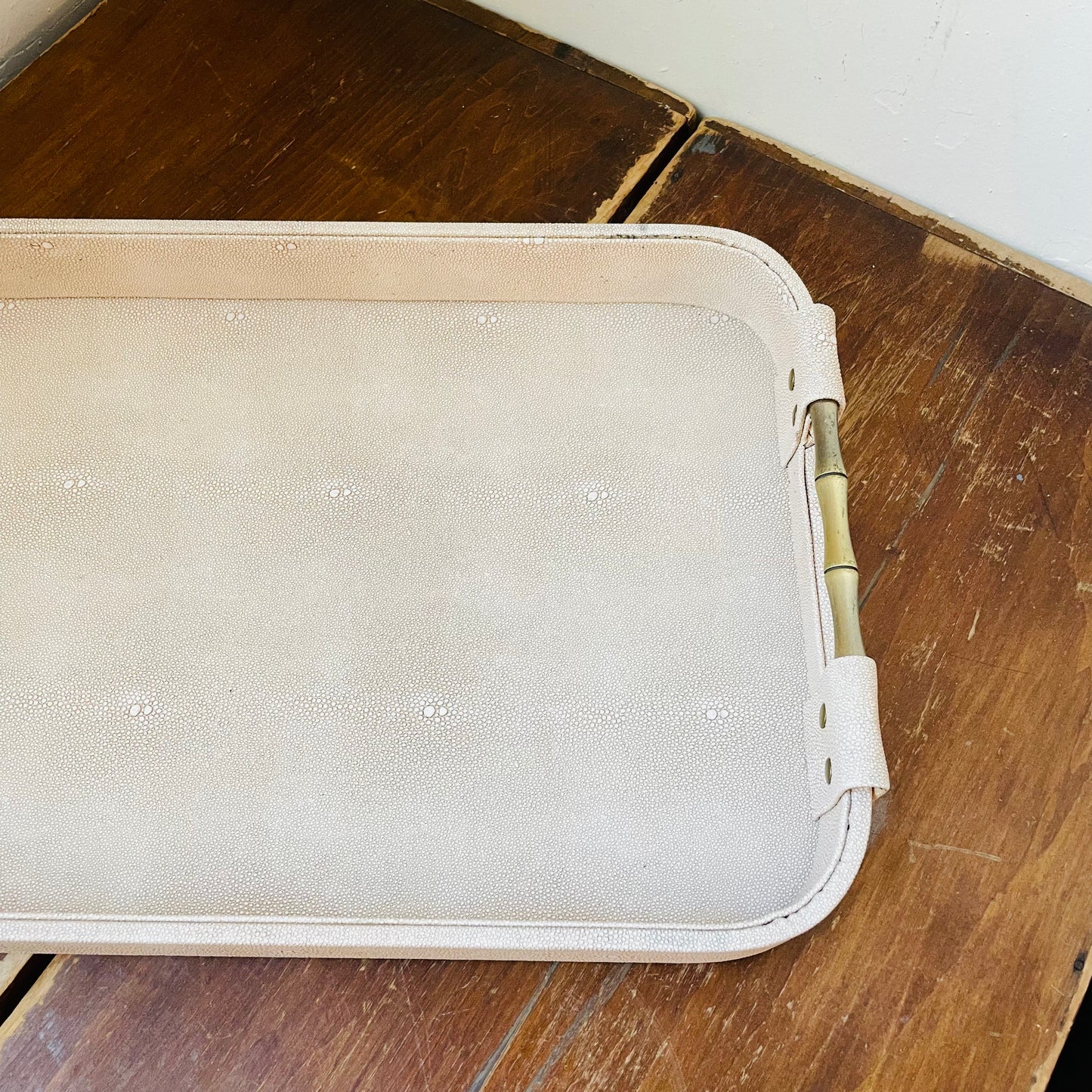 Cream Shagreen Tray
