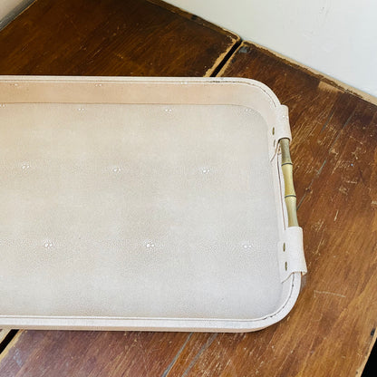 Cream Shagreen Tray