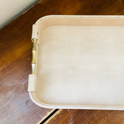 Cream Shagreen Tray