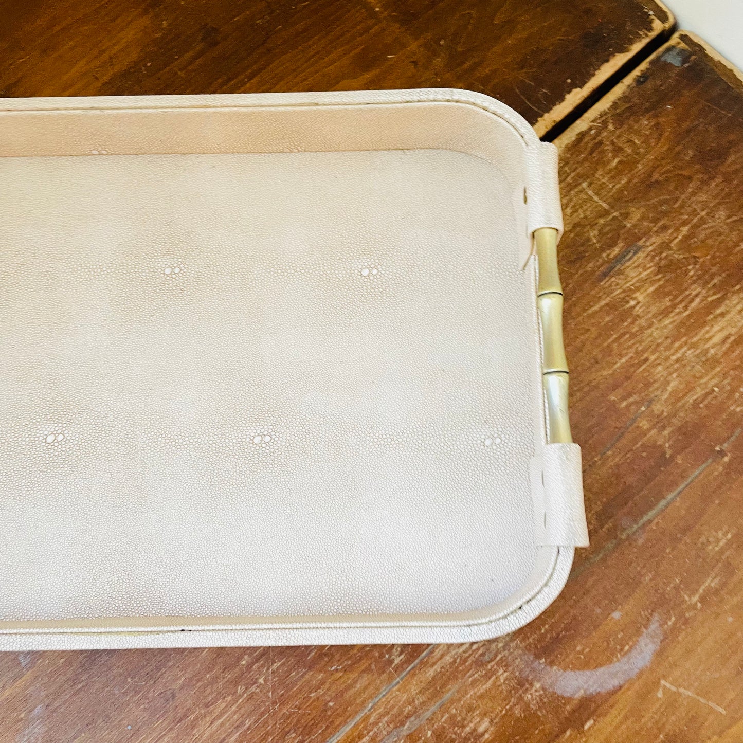 Cream Shagreen Tray