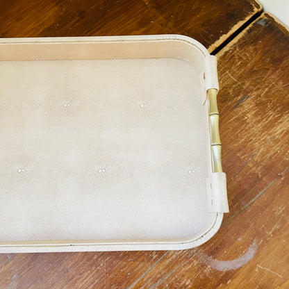 Cream Shagreen Tray