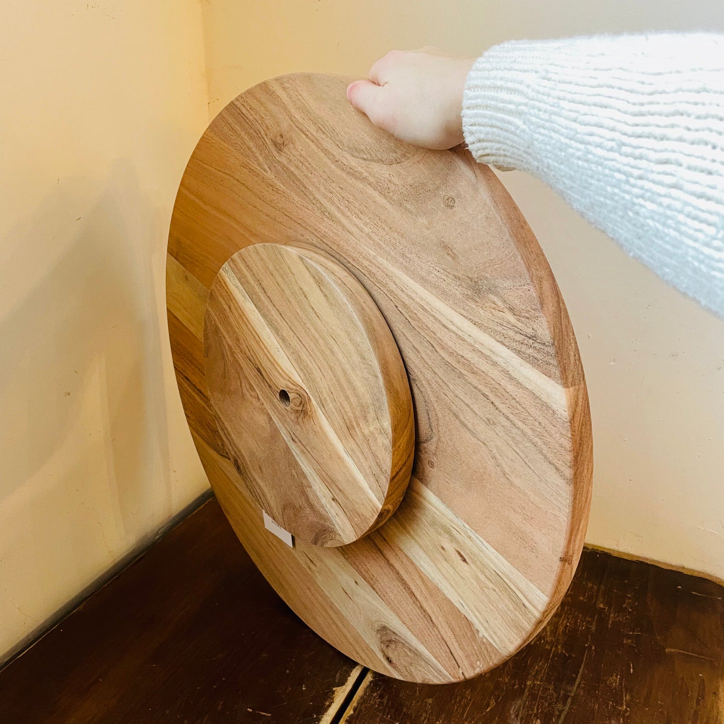 Large Acacia Wood Turntable