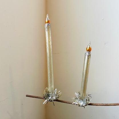 Ivory Taper Candle Clip-on Ornament