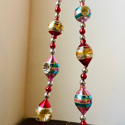 Retro Tinsel and Glass Finial Garland