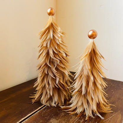 Straw Feathered Trees S/2