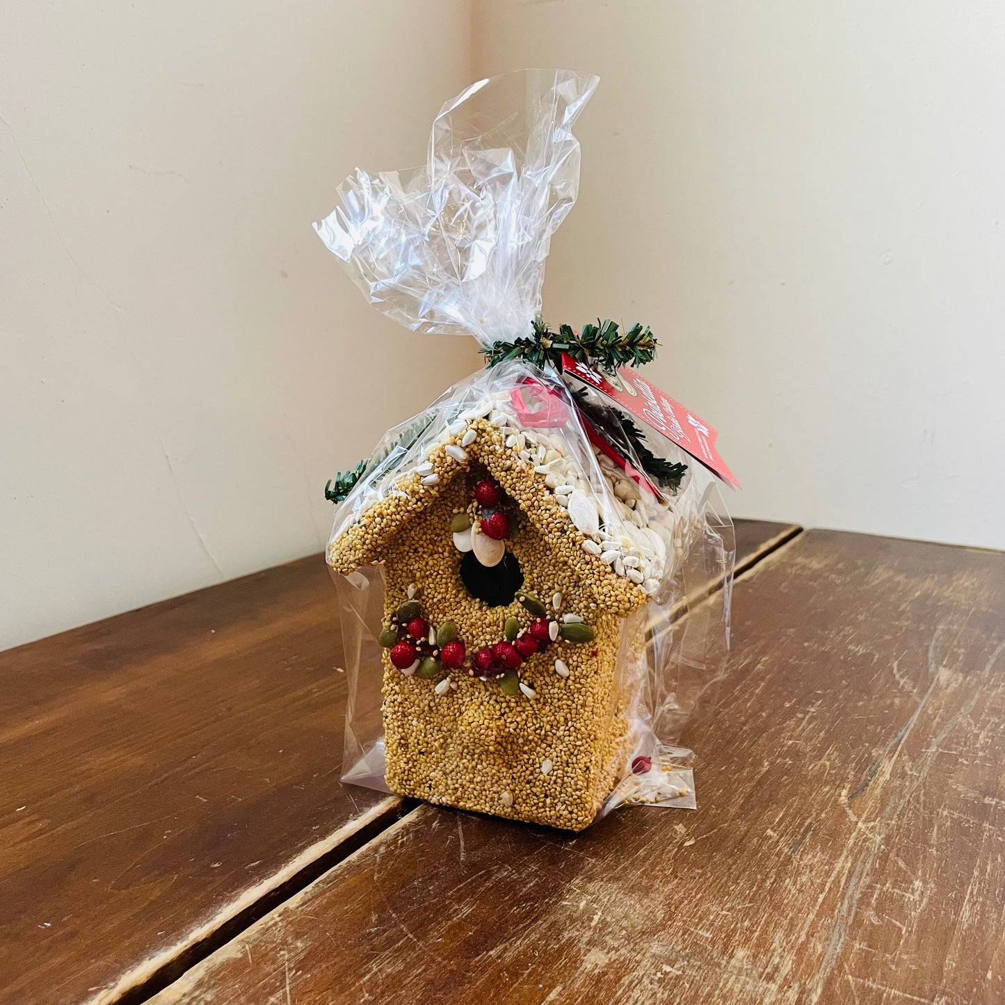 Poinsettia Bird Seed Cottage