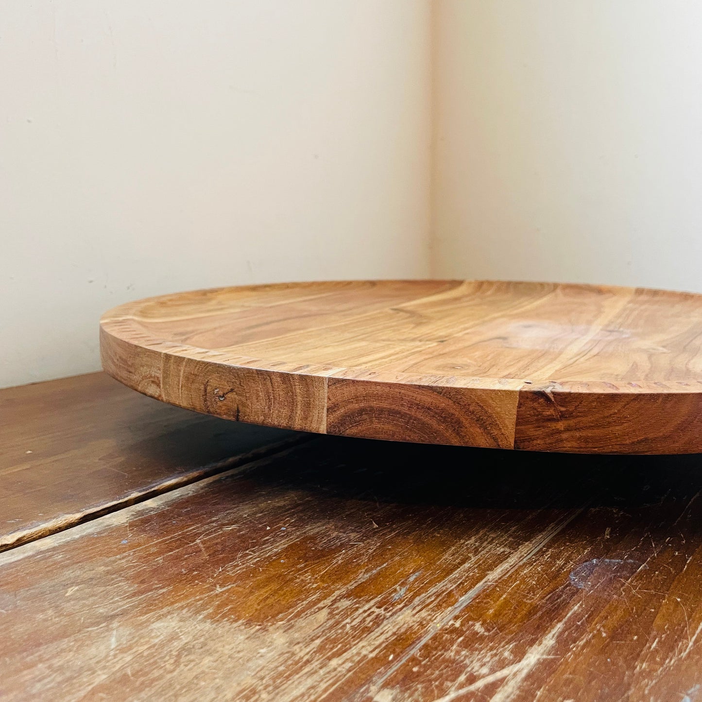 Hand-Etched Border Lazy Susan Charcuterie Board