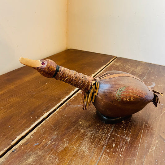 Italian Leather Duck Decanter- Vintage