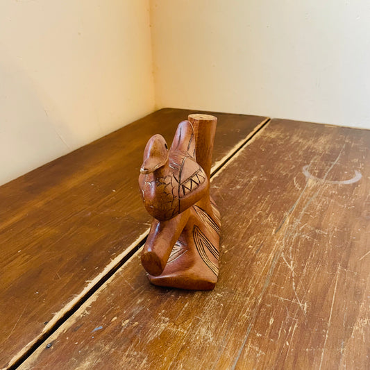 Carved Duck on a Branch- Vintage