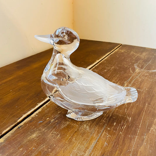 Crystal Duck Candy Dish- Vintage