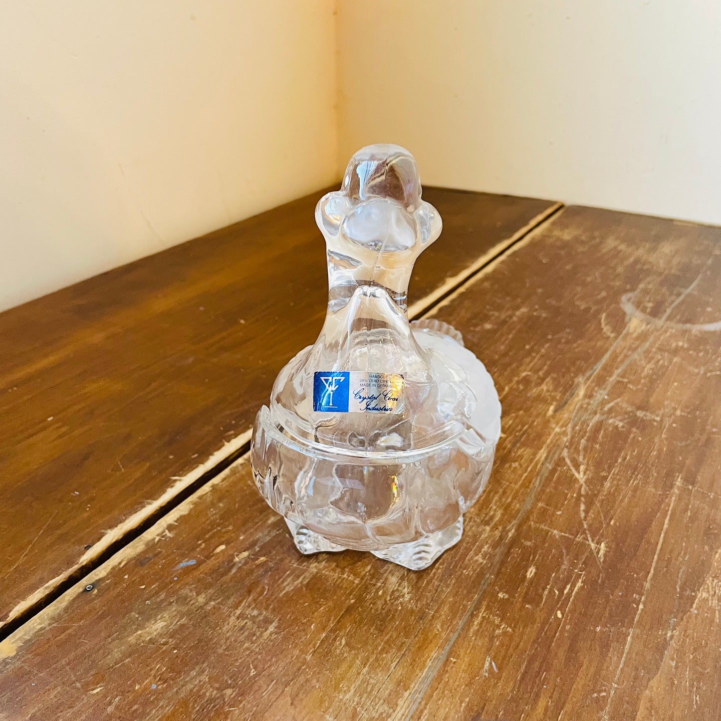 Crystal Duck Candy Dish- Vintage