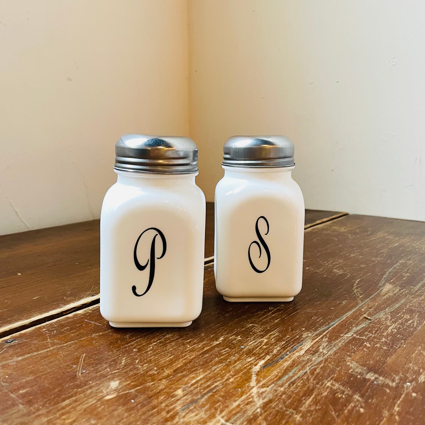 Monogram Salt & Pepper Shaker- Mosser Glass