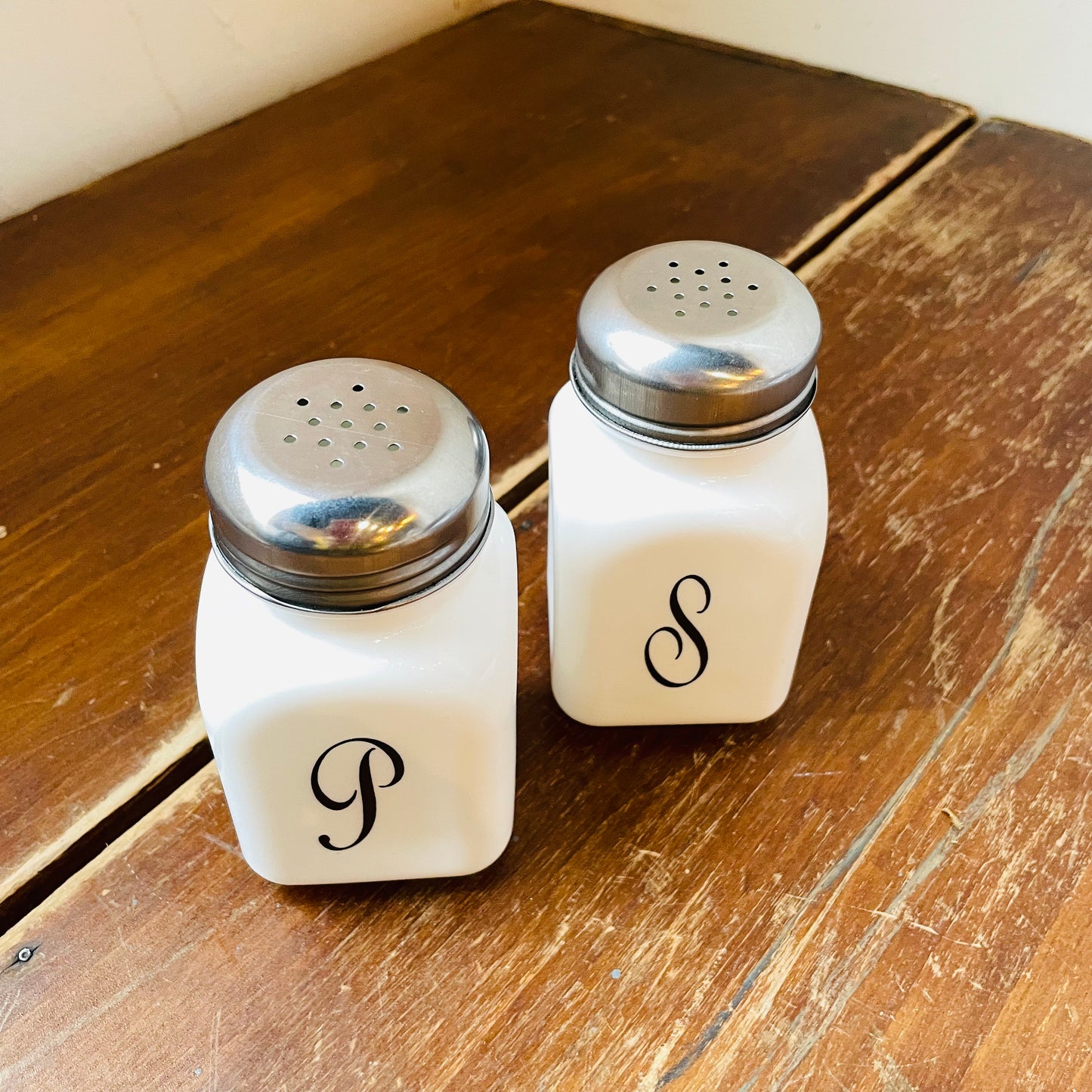 Monogram Salt & Pepper Shaker- Mosser Glass