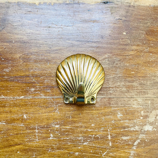 Shell Shaped Brass Hook- Vintage