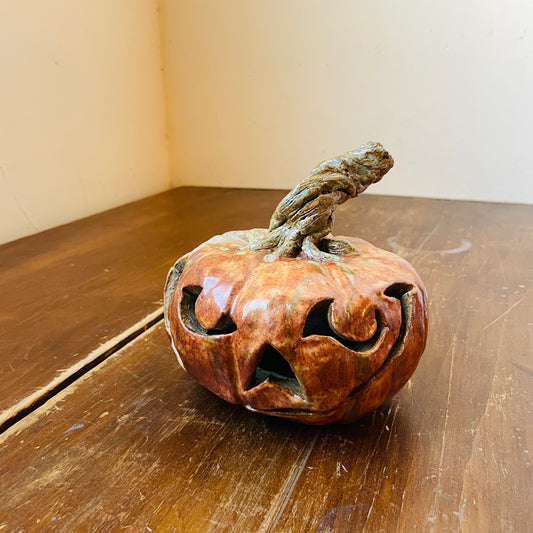 Twisted Ceramic Jack-O-Lantern- Vintage