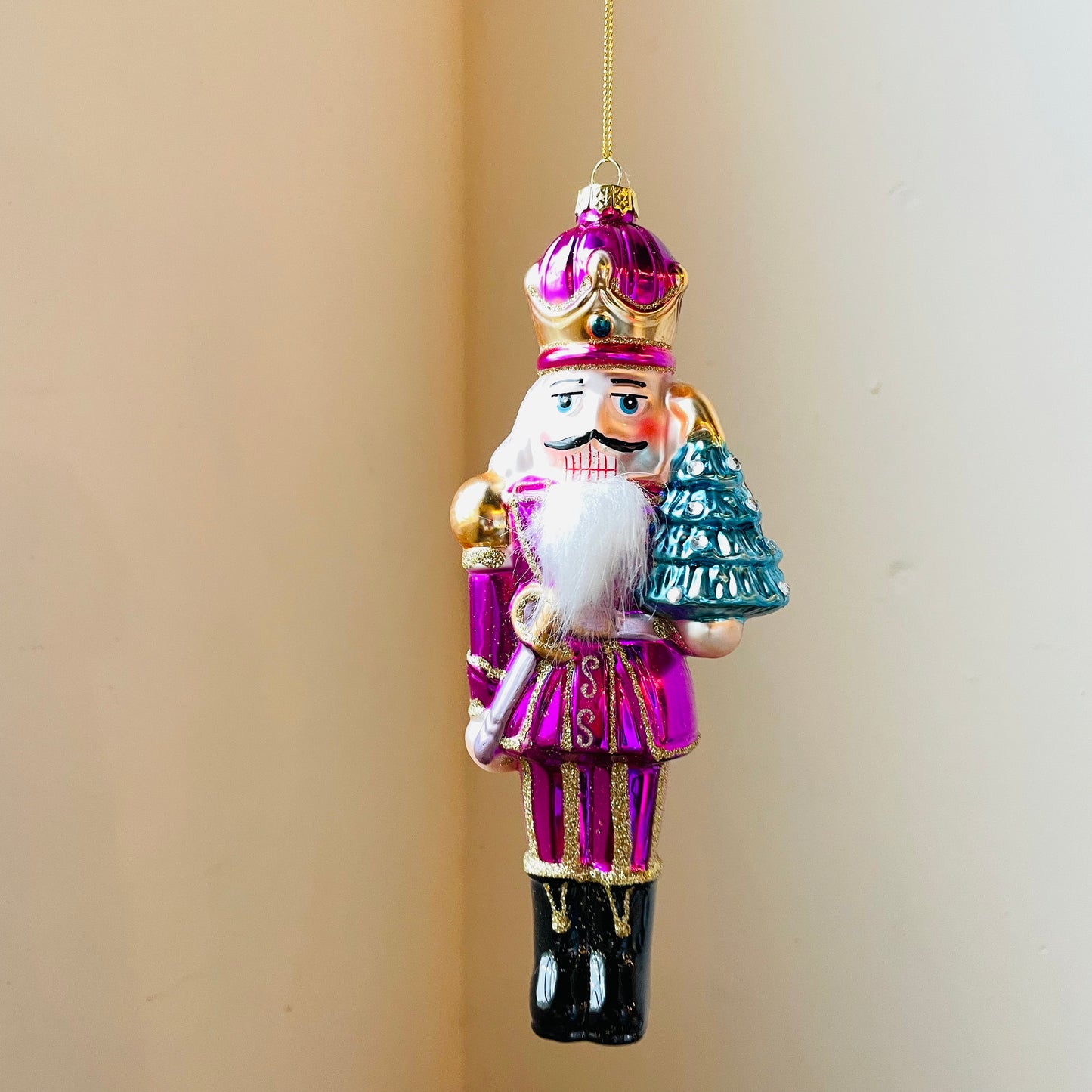 Glass Nutcracker Ornament