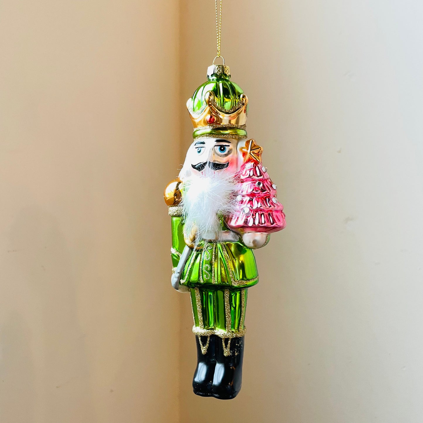 Glass Nutcracker Ornament