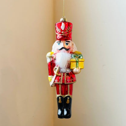 Glass Nutcracker Ornament