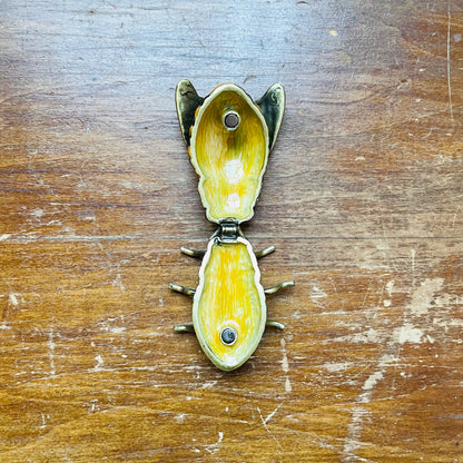 Enameled Metal Bee Shaped Trinket Box