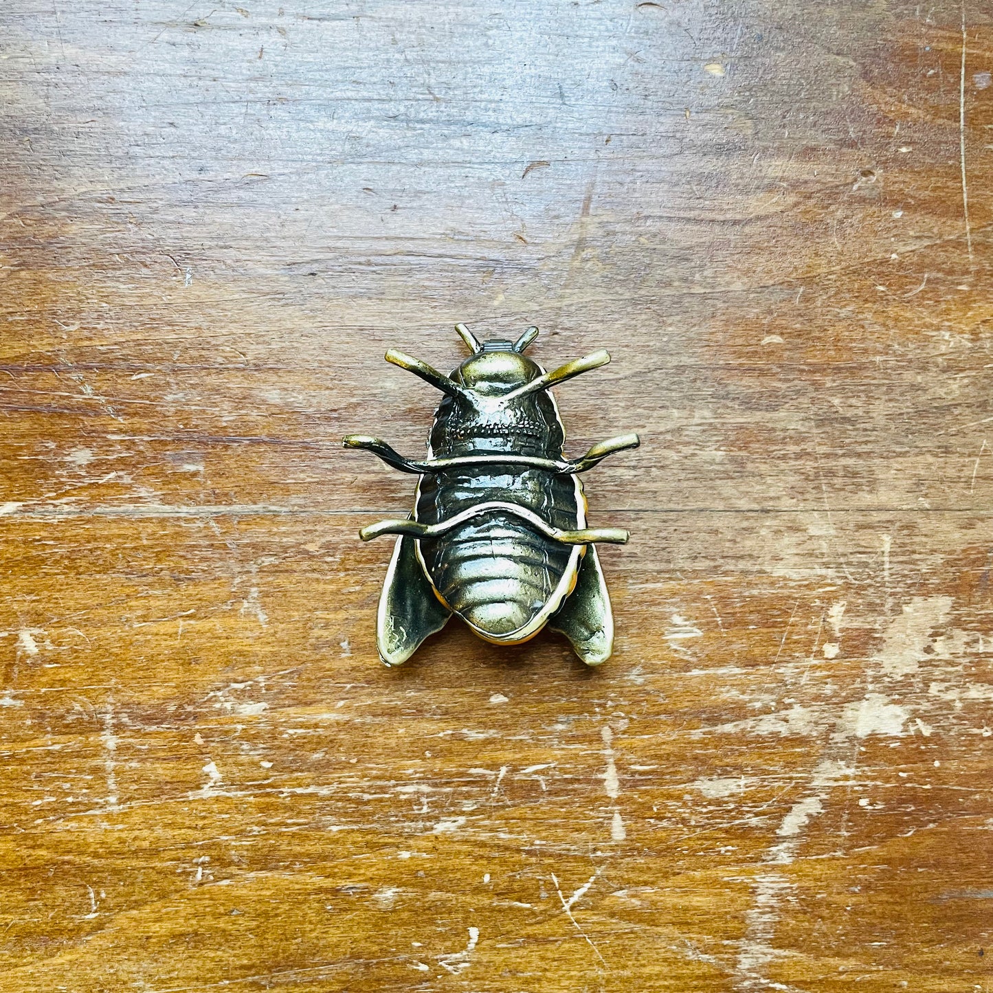 Enameled Metal Bee Shaped Trinket Box