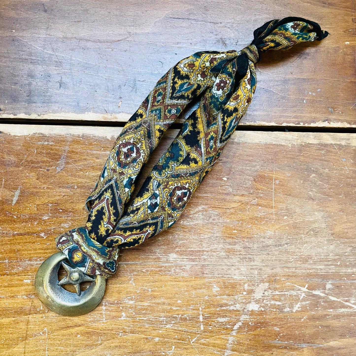 The Astrid Horse Brass Scarf Necklace