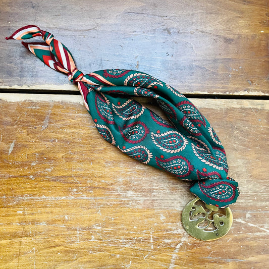 The Peach Horse Brass Scarf Necklace