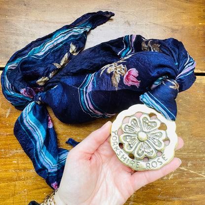 The Rosemary Horse Brass Scarf Necklace