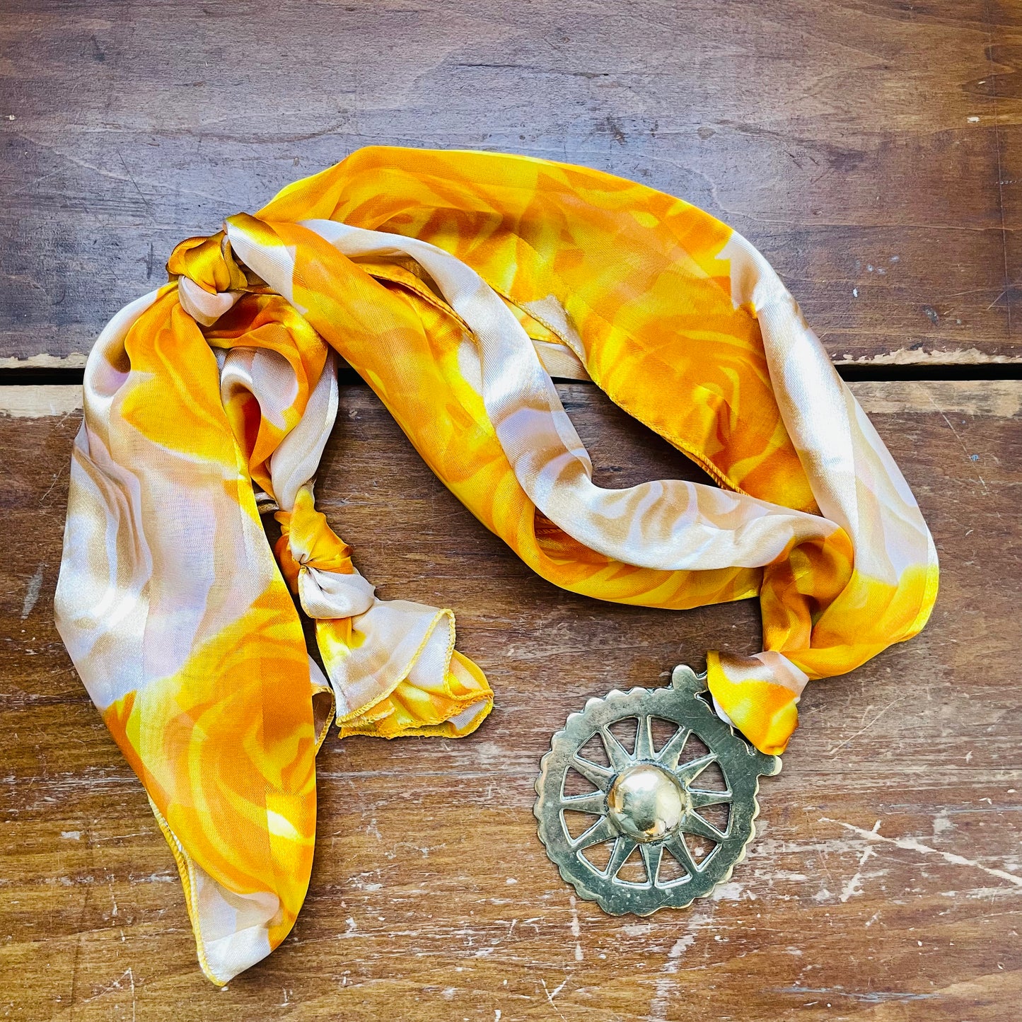 The Summer Horse Brass Scarf Necklace