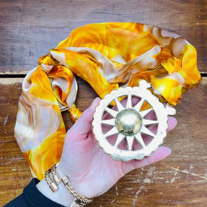 The Summer Horse Brass Scarf Necklace