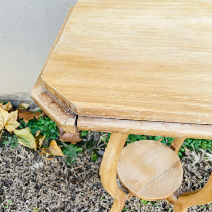 White Oak Octagon Top Plant Stand- Vintage