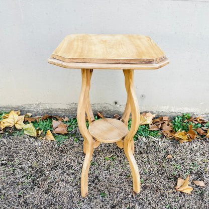 White Oak Octagon Top Plant Stand- Vintage