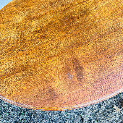 Oval Oak Barley Twist Side Table- Antique