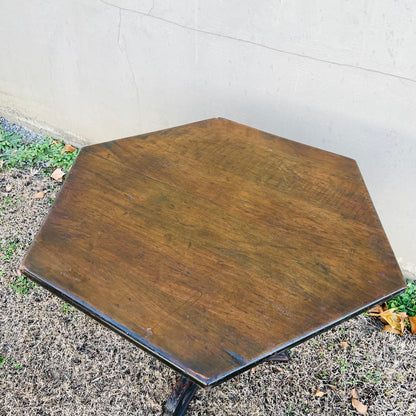 Italian Renaissance Carved Dark Walnut Parlor Table- Vintage