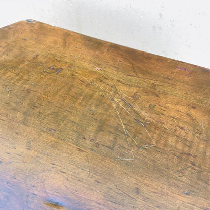 Italian Renaissance Carved Dark Walnut Parlor Table- Vintage