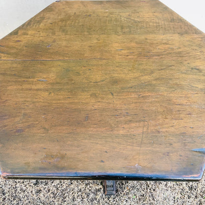 Italian Renaissance Carved Dark Walnut Parlor Table- Vintage