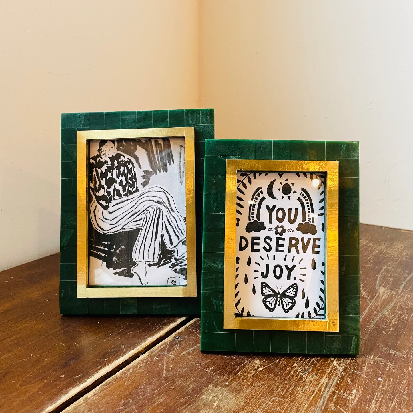 Aventurine Green and Gold Frame