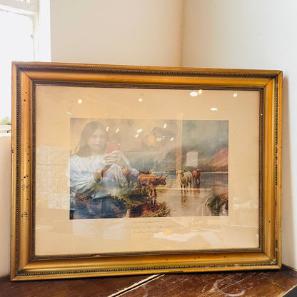 "Sunset in the Highlands" Framed Print- Vintage