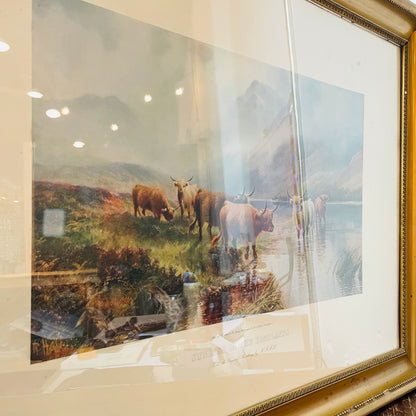 "Sunset in the Highlands" Framed Print- Vintage