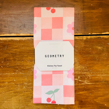 Floral and Cherries Tea Towel