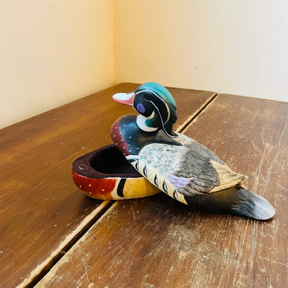 Wood Duck Duck Lidded Pot- Vintage