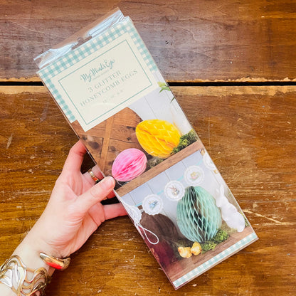 Vintage Easter honeycomb eggs