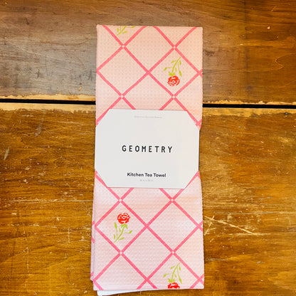 Rose Lattice Tea Towel